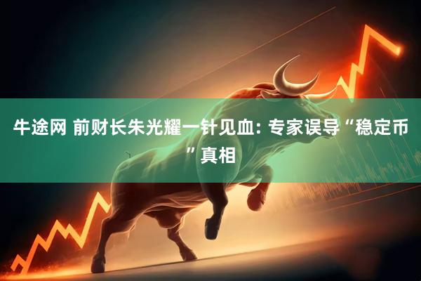 牛途网 前财长朱光耀一针见血: 专家误导“稳定币”真相